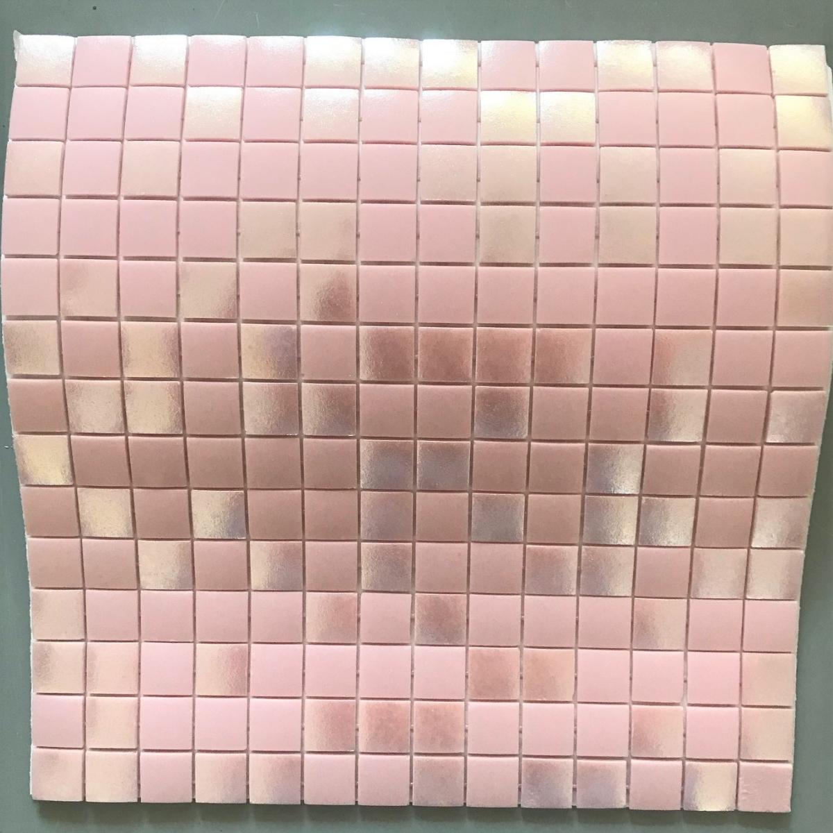 Mosaïque émaux de verre irisé mix Glacée nacré rose Fraise 2m²- Achat  mosaïque m² salle de bain