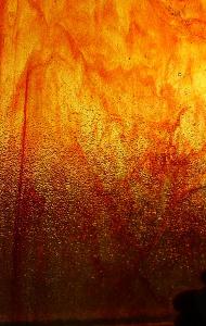 Orange et flammé verre translucide plaque de 20 par 30 cm