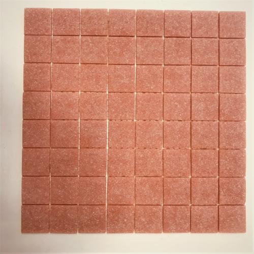 Rose mat  Terra rosa 4 cm mosaïque émaux par plaque 32 cm sur filet