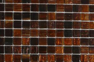 Brun chêne ambre gemme mosaïque pâte de verre par 25 carreaux