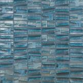 Bleu chrome nacré relief gloss rectangle 2.5 par 5 cm mosaïque émaux par plaque 31.7 cm