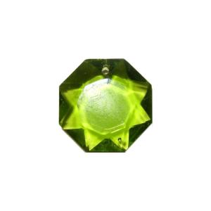 Vert pampille octogonale cristal taillé 20 par 20 mm par 4