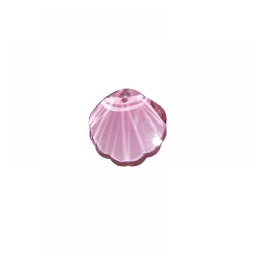 Coquille Saint Jacques rose translucide facette cristal translucide taillé 26 mm