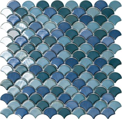 Mosaïque écaille bleu vert turquoise par plaque - Achat mosaïque écaille en  verre