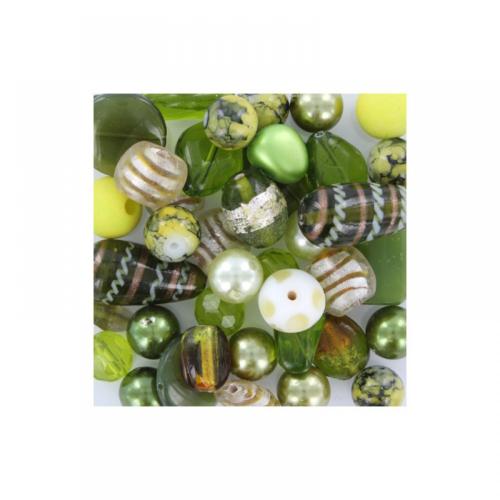 Vert mix de perle en verre pot de 450 g plus 200 perles qualité premium