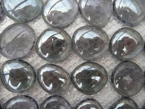 Gris bille de verre plate gris argent mauve galet de 30 mm par 10