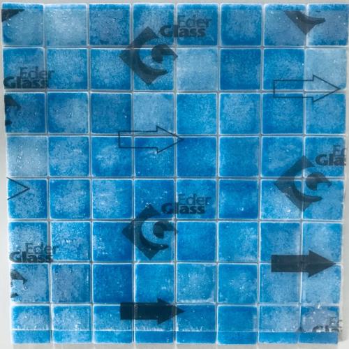 Bleu foncé moucheté  EGEO antidérapant 4 cm mosaïque émaux par plaque 32 cm 