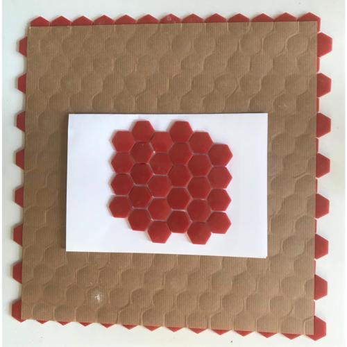 Rouge uni hexagone mosaïque émaux brillant par plaque 32 cm