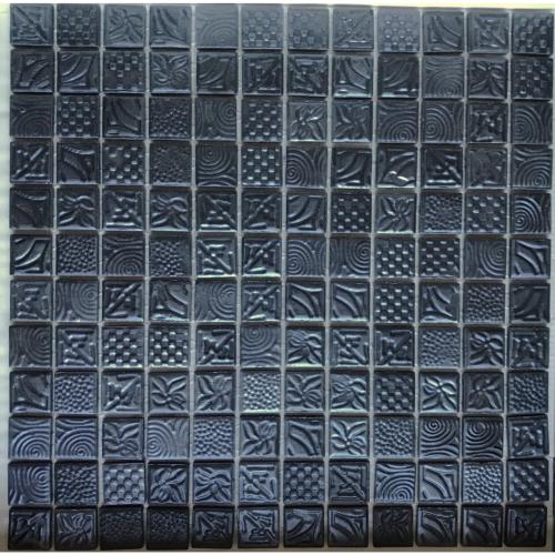 Noir relief pandora nacré mosaïque 2.5 cm émaux de verre par plaque 31,5 cm
