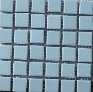 Bleu pastel pavette 2.4 cm épaisseur 8 mm mosaïque grès antique paray en vrac par 1.8 kilos