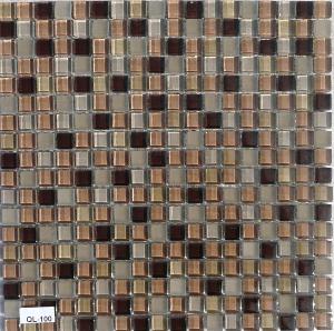 Brun mosaïque mix brun brillant mat pâte de verre vétrocristal par plaque 30 cm