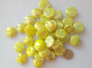 Jaune bille de verre plate jaune citron ruban nacré 20 mm par 200 grammes