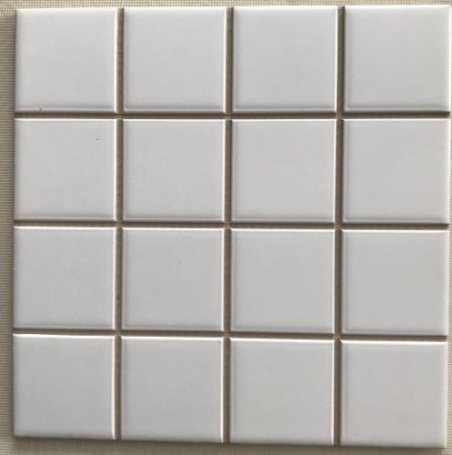 Blanc mat satiné carrelage mosaïque carré 5 cm mur salle de bain sur plaque de 20 cm 6 mm épaisseur par 1 mètre carré