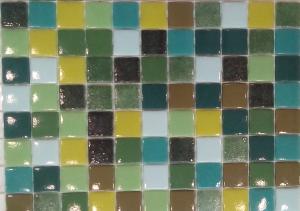 Assortiment vert mosaïque nouveau mélange émaux carré 2.3 cm bord droit par 400g