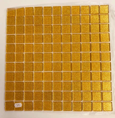 jaune boutons d'or mosaïque paillette pâte de verre vétrocristal plaque 30 cm