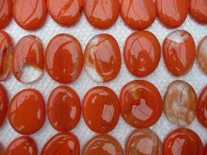 Orange bille de verre plate orange foncé galet de 40 mm par 5