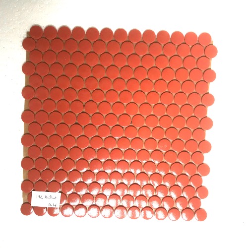 Rouge brique terracotta rond pastille mosaïque émaux brillant par plaque 33 cm pour Vrac