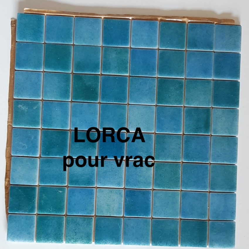 Mosa que carrelage  bleu  vert  LORCA vrac 4 cm par plaque 