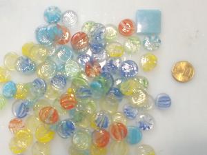 Billes de verre plates mélange translucide ruban 15-17 mm EXTRA PLATES par 200 grammes