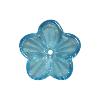 Fleurs perles bleu turquoise 14 mm translucide verre par 20 unités