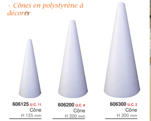 Boule polystyrène cône 30 cm support pour mosaïque vendu à l'unité