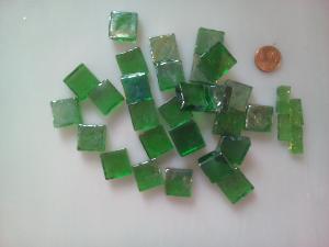 Vert foncé Smalto dalle de verre translucide 2 cm par 200 grammes