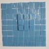Bleu azur ondulé 4 cm mosaïque émaux par plaque 32 cm