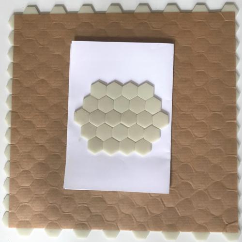 Blanc cassé grège uni hexagone mosaïque émaux brillant par plaque 32 cm