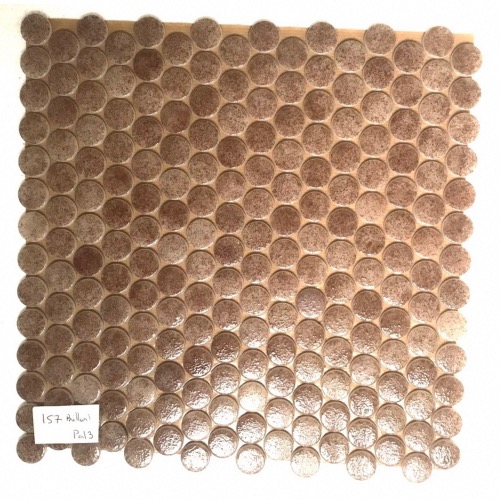 Brun chocolat moucheté rond pastille mosaïque émaux brillant par plaque 33 cm pour Vrac