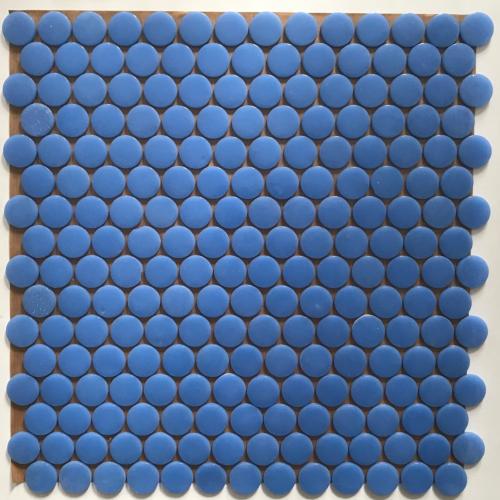 Bleu moyen Ebro rond pastille mosaïque émaux brillant par plaque 33 cm pour loisirs créatifs