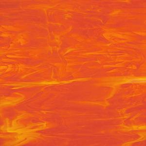 Orange nuageux foncé verre opalescent plaque de 20 par 30 cm