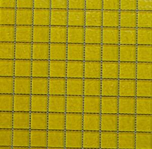 Mosaïque jaune vif martelé vetrocristal 2.5 par 2.5cm par 100g