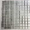 Argent gris satiné mosaïque 2,5 cm vetrocristal par plaque 30*30 cm
