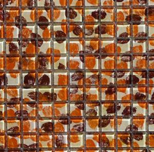 Orange et brun mosaïque art vintage vetro-cristal 2.5 par 2.5cm par 100g