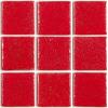Rouge coquelicot mosaïque émaux brillant bord droit 2,3 cm par plaquette 20 carreaux