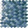 Bleu vert turquoise brillant nacré mosaïque écaille par plaque de 30 par 30 cm