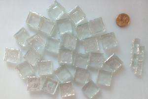 Blanc transparent Smalto dalle de verre translucide 2 cm par 200 grammes