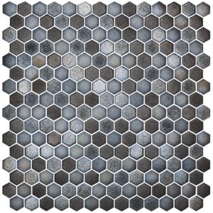 Noir hexagone mosaïque émaux brillant AMBIENT TEXTURAS par M²
