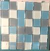 Blanc bleu gris mosaïque carré 4.8 cm 8 mm épaisseur mosaïque émaux vetrocristal par plaque 30 cm