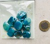 Bleu turquoise nacré perles cailloux nacrés par 10 unités