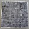 Noir granito mosaïque émaux brillant bord droit 2,3 cm par plaquette 20 carreaux