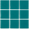 Vert turquoise foncé bleu canard mosaïque émaux brillant 2.4 cm pleine masse plaque 33 cm