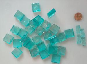 Bleu turquoise Smalto dalle de verre translucide 2 cm par 200 grammes