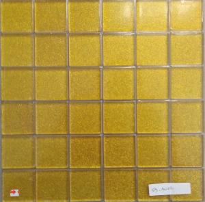 Jaune mosaïque jaune doré paillette soutenu 4.8 cm épaisseur 8 mm émaux vetrocristal par plaque 30 cm