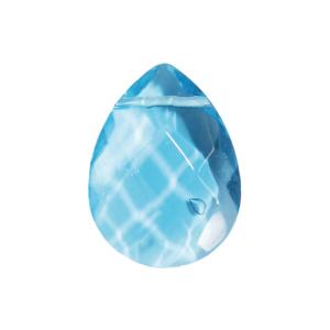 Bleu turquoise Pampille goutte ronde en cristal taillé 20 par 15 mm par 50 unités