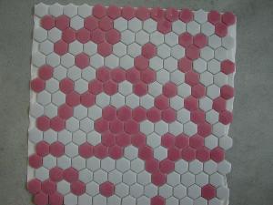 Gris perle et rose foncé hexagone mosaïque émaux brillant lot de 2 M² soit 29 € le M²