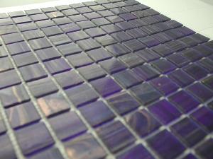 Bleu violet Extra Dark gemme mosaique pate de verre par 25 carreaux