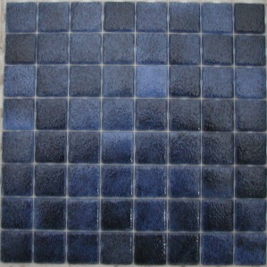 Bleu foncé moucheté mosaïque émaux brillant bord droit 2.3 cm par plaquette de 20 carreaux