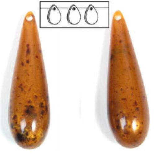 Brun ambre larme goutte verre 40 par 12 mm par 10 unités