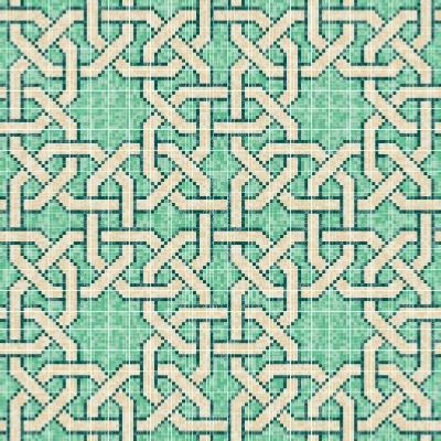 Mosaïque décor Arabesque MASCATE B tressage vert turquoise par 9 M²